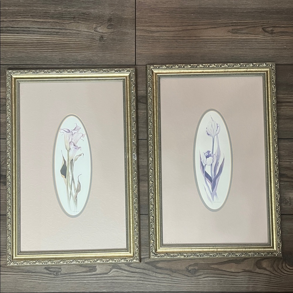 Floral Art Prints in Gold Frames
